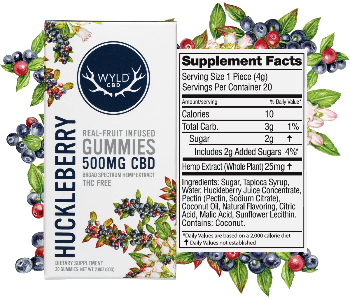 Wyld CBD Huckleberry Gummies Nutrition Information
