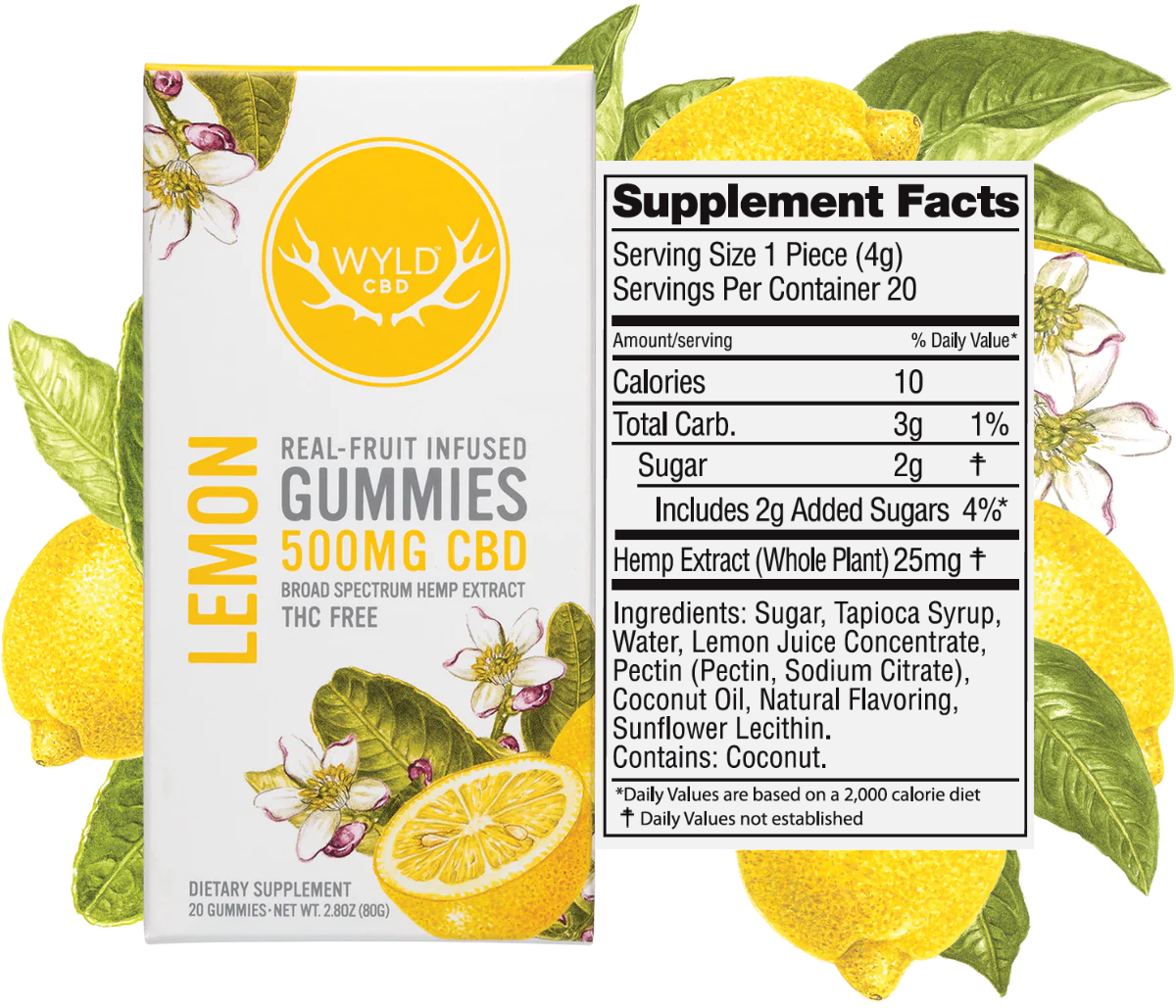 Wyld CBD Lemon Gummies Nutrition Information