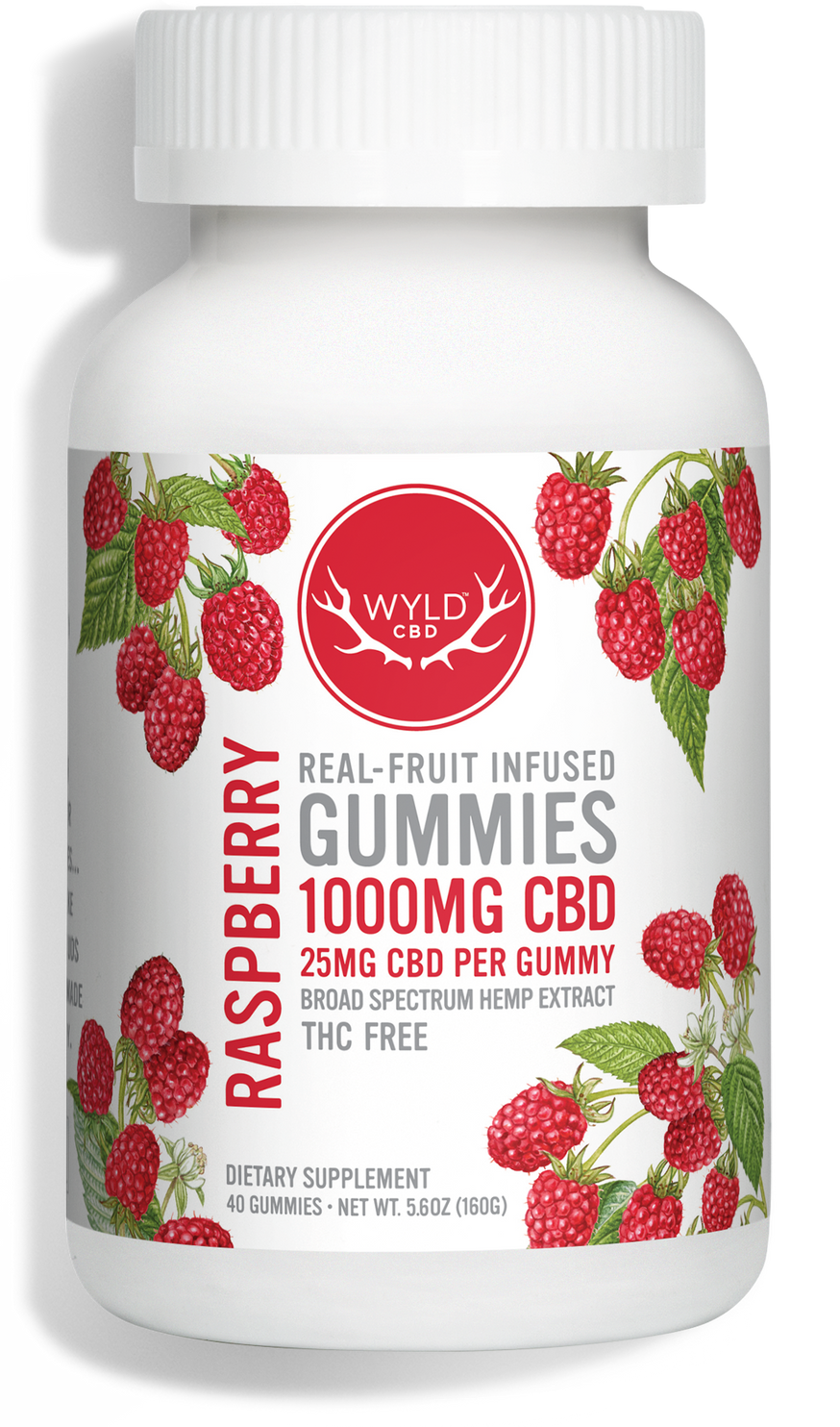 Wyld Raspberry CBD Gummies | 25mg CBD & THC-Free | WYLD CBD