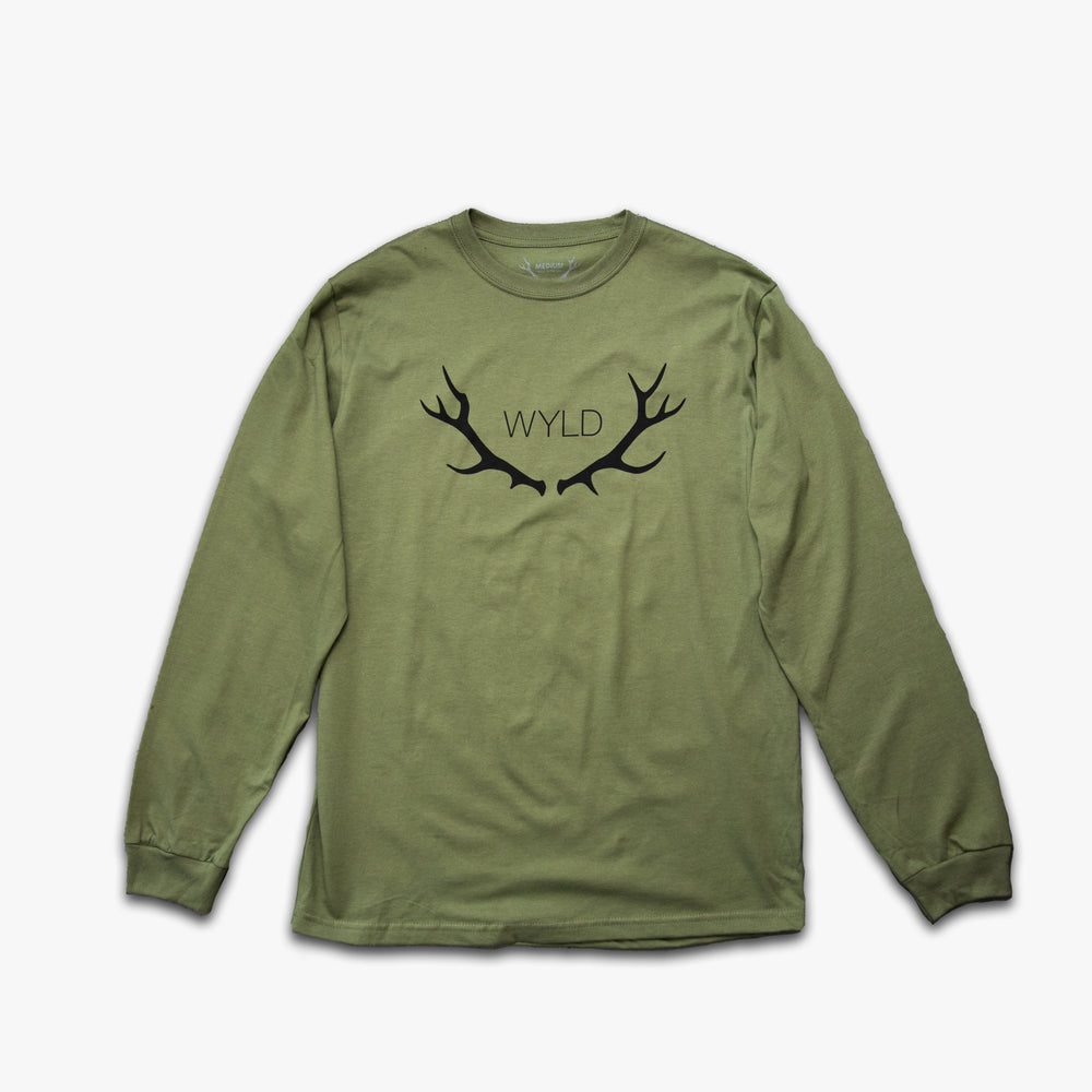 Olive Green Long Sleeve Tee with no shadow